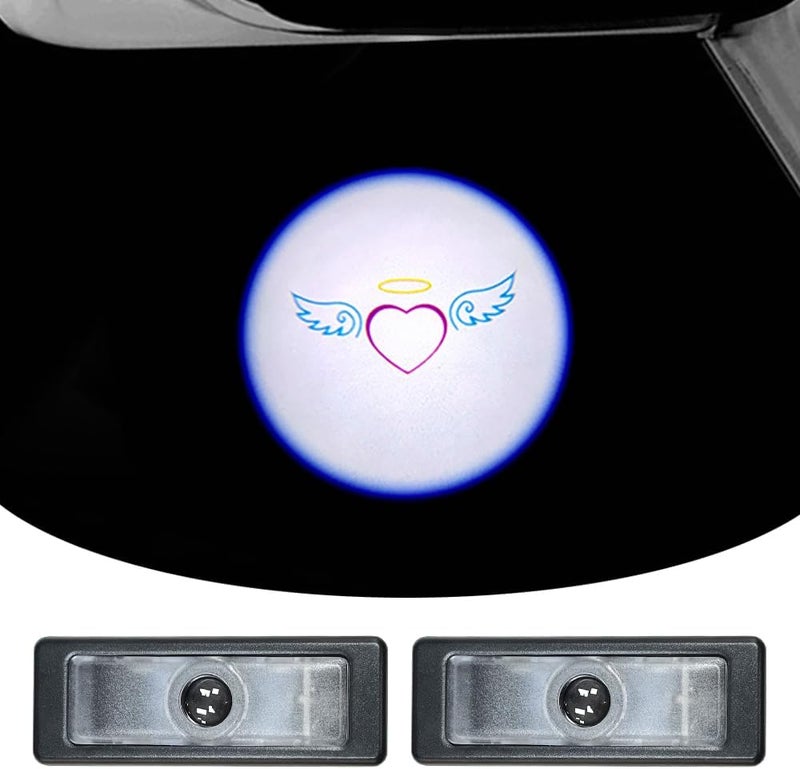 akarin 2Pcs Door Lights Logo for Mi ni r55 r56 r57 r58 r59 r60 r51 f54 f56 f55 f57 f60 f65 u25 Puddle Lights Car Door Logo Lights Projector Courtesy LED Ghost Shadow Lamps Accessories (Angel) - Image 1